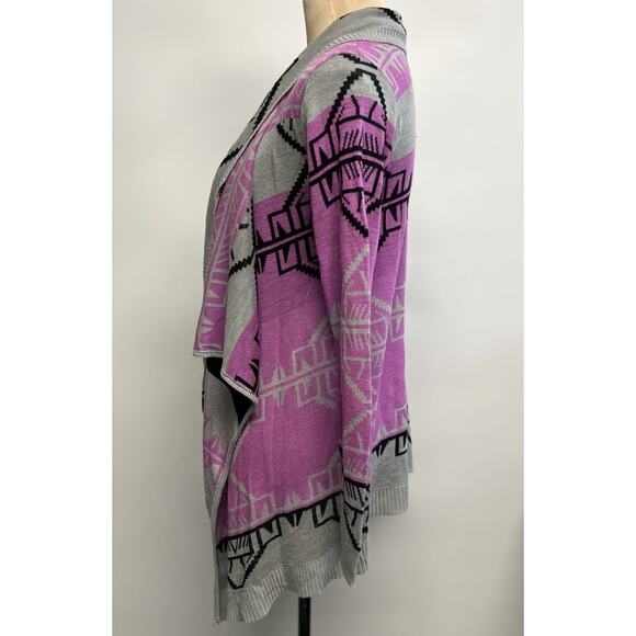 Y2K Aztec Western Cardigan Large colorful waterfall Cowgirl Sweater 2000s USA - Picture 4 of 11